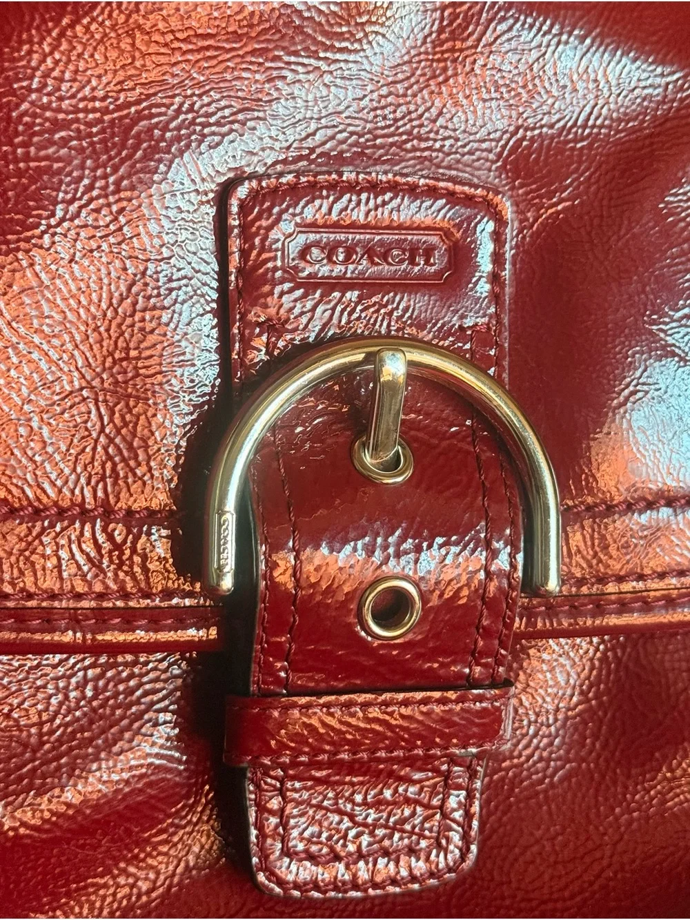Coach Soho Red Patent Leather Bag